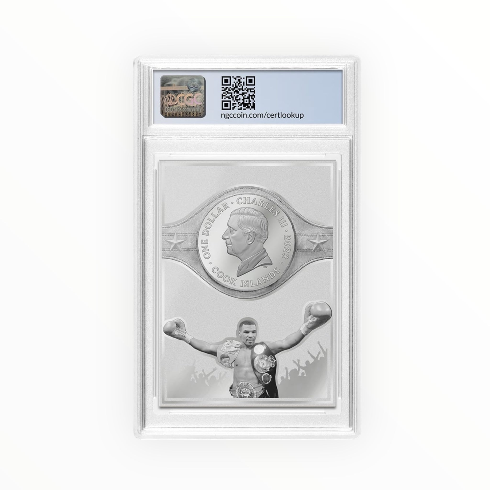 Mike Tyson 2023 Autographed 3 grams Pure Silver Legal Tender “Green Colorway” Trading Coin – Limited to 50