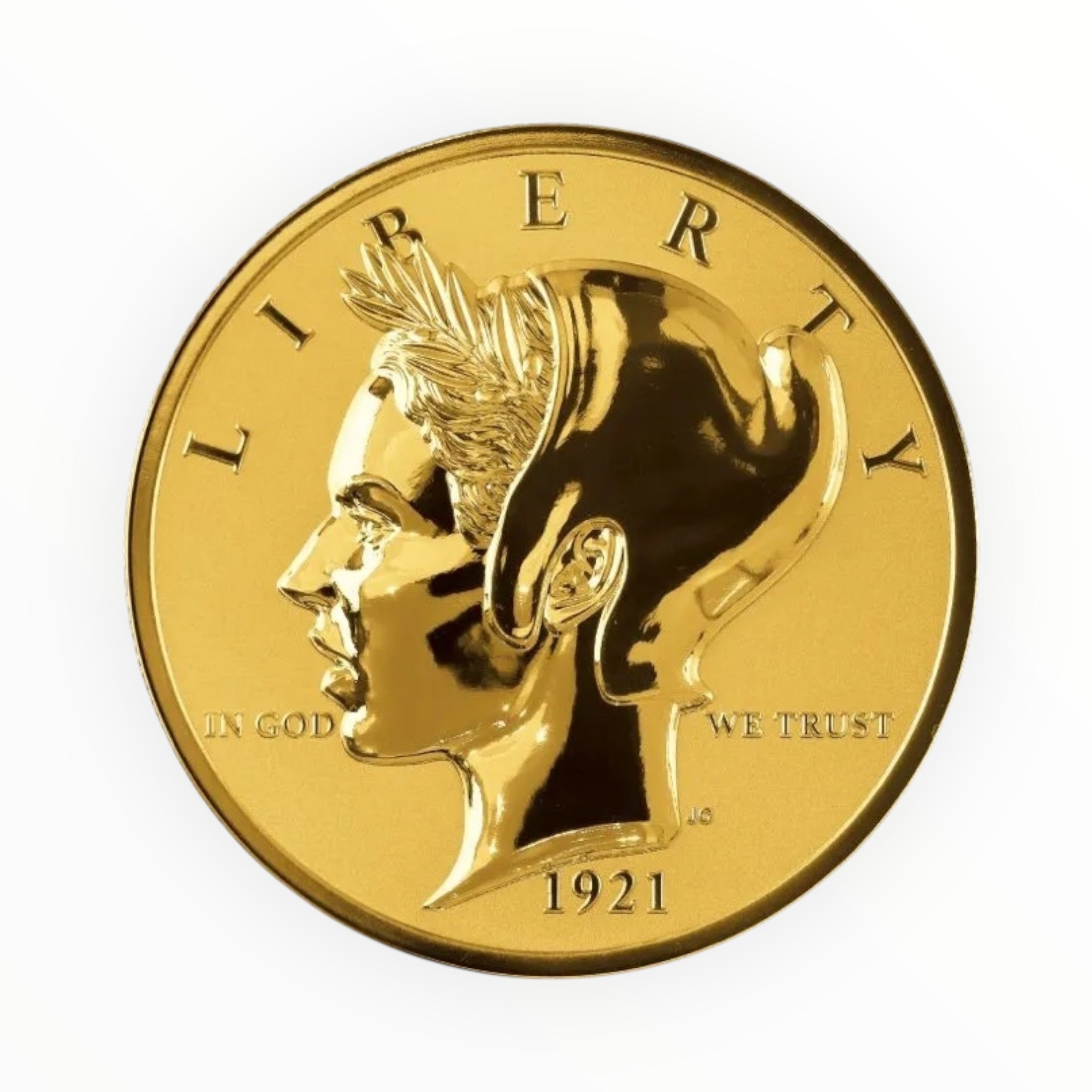Smithsonian® 1 oz Gold 1921 Weinman Peace Dollar Ultra High Relief Reverse Proof NGC PF70UC First Day of Issue w/Black Core & Jody Clark Signed Label