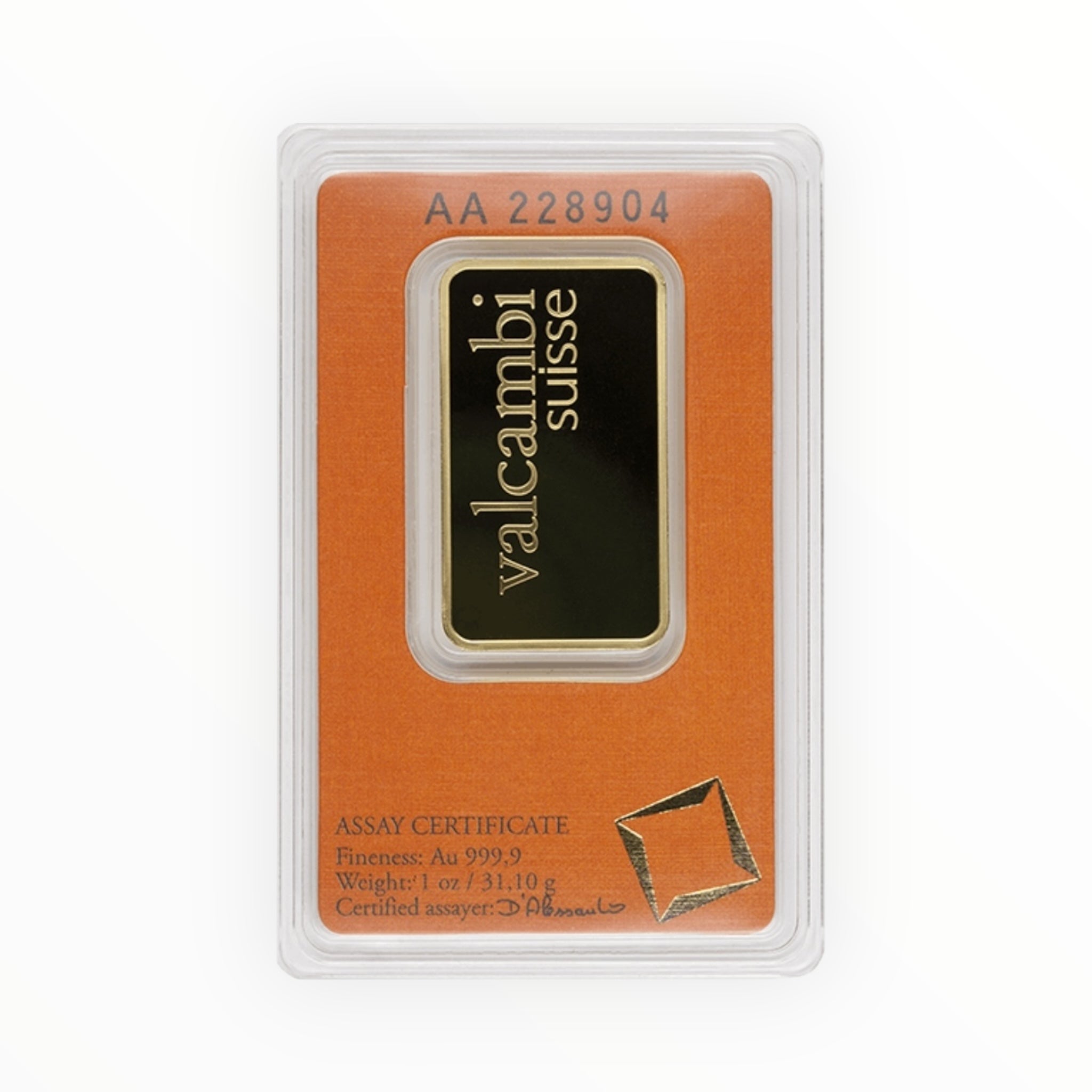 1 oz Gold Bar - Valcambi (In Assay)