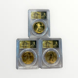 2006-W 3-Coin American Gold Eagle Anniversary Set PCGS-70 Augustus Saint Gaudens Label