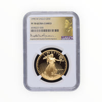 1990-W 1 oz Proof American Gold Eagle PF70 UCAM NGC - Augustus Saint-Gaudens Label
