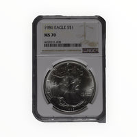 1986 American Silver Eagle MS-70 NGC