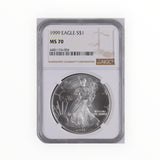1999 American Silver Eagle MS-70 NGC