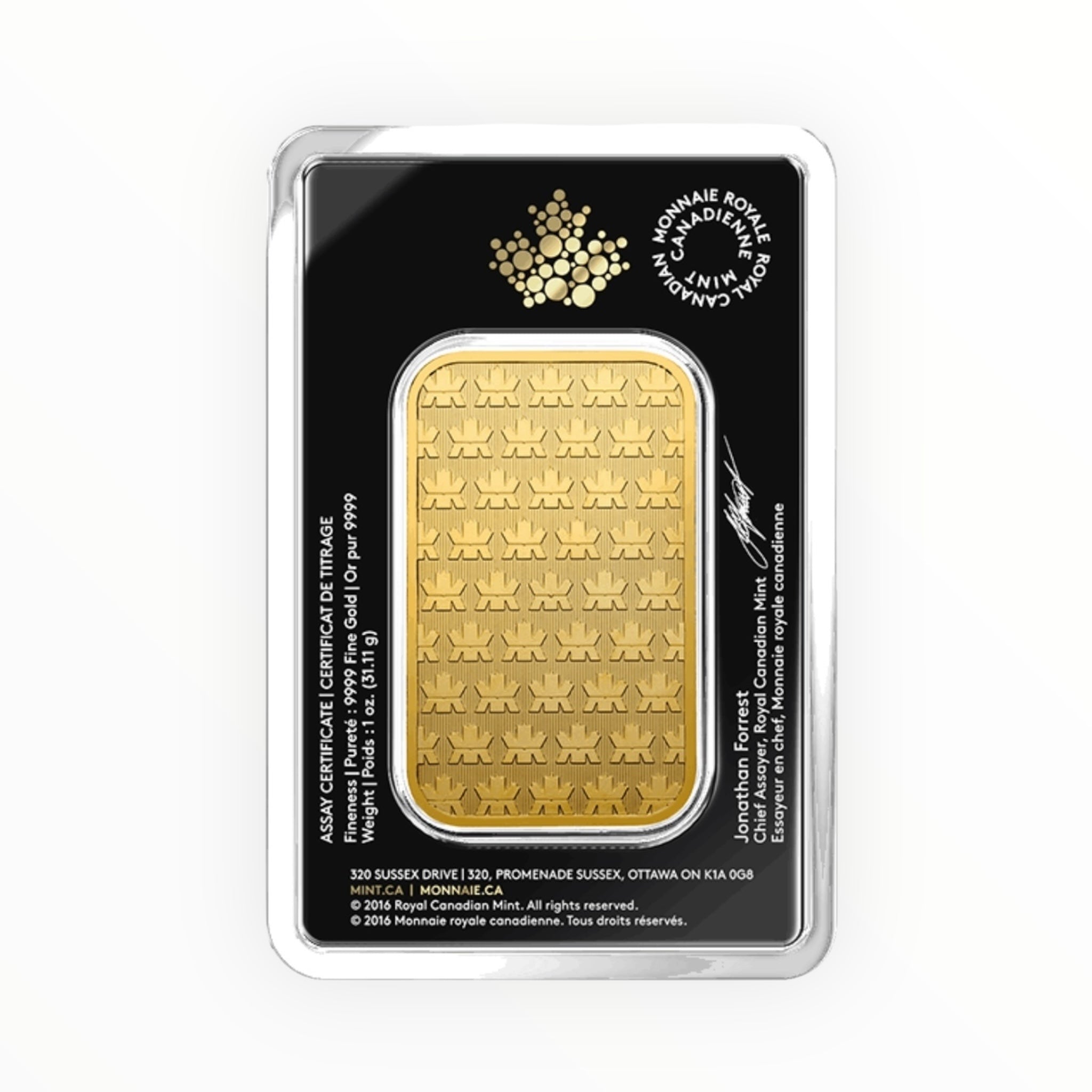 1 of Gold Bar - Royal Canadian Mint (In Assay)