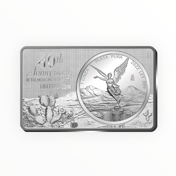2022 Mexico Libertad 40th Anniversary 1 oz Silver Coin & 2 oz Silver Bar