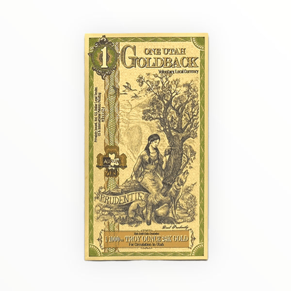 1 Utah Goldback - Aurum 24k Gold Foil Note